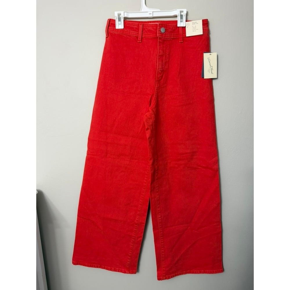 Universal Thread Sailor Wide Leg Jeans Womens 6 Red High Rise NWT